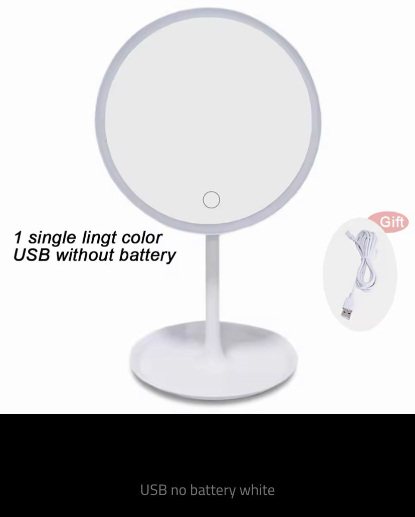 Makeup Mirror with White LED Light Daylight Vanity Mirror Detachable/Storage Base 3 Modes Mirror with Light Gift USB Cable
