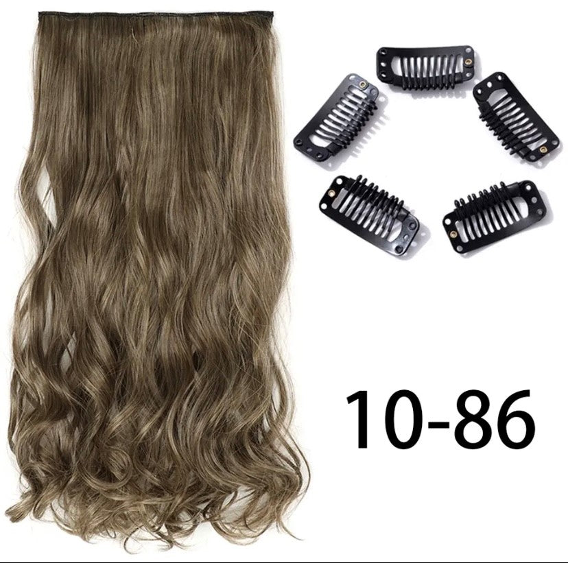 Synthetische Lange Gerade Clip In Einem Stück Haar Verlängerung 5 Clips Falsche Blonde Haar Braun Schwarz Wärme Beständig Gefälschte Haar