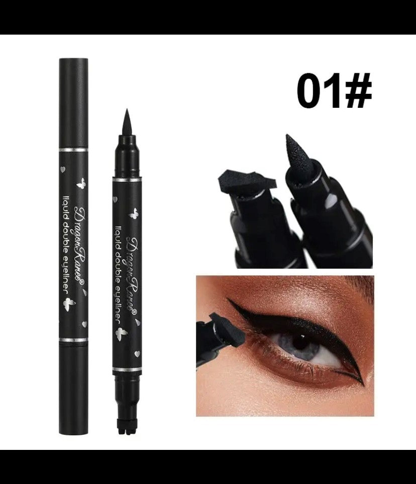 2 in 1 Butterfly Seal Eyeliner Pen Star Moon Stamp Long Lasting Waterproof Black Liquid Eyeliner Pencil Eye Makeup Cosmetics