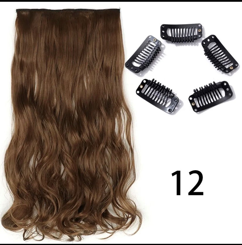 Synthetische Lange Gerade Clip In Einem Stück Haar Verlängerung 5 Clips Falsche Blonde Haar Braun Schwarz Wärme Beständig Gefälschte Haar