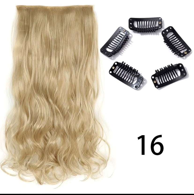 Synthetische Lange Gerade Clip In Einem Stück Haar Verlängerung 5 Clips Falsche Blonde Haar Braun Schwarz Wärme Beständig Gefälschte Haar