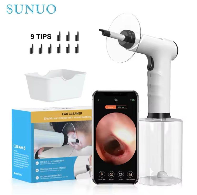 Electric Earwax Removal Kit with Soft Spray, Safe and Effective Ear Cleaner, 4 Pressure Settings, Ear Wax Irrigation Tool