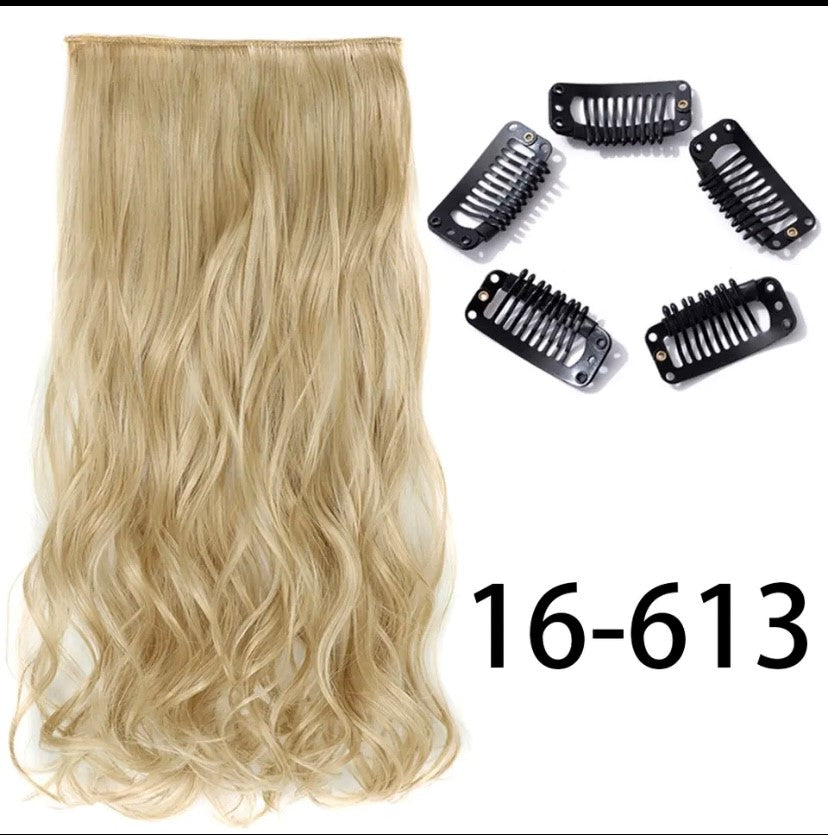 Synthetische Lange Gerade Clip In Einem Stück Haar Verlängerung 5 Clips Falsche Blonde Haar Braun Schwarz Wärme Beständig Gefälschte Haar