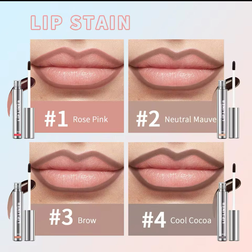 Wasserfester Lipliner, Peel-Off-Tattoo-Lipgloss, wasserfest, langanhaltend, matte Lippentönung, braune Lippenkonturkosmetik