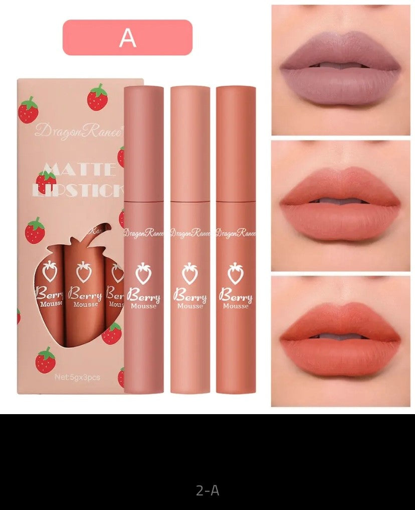 Korean Matte Lipsticks Set for Women, Waterproof, Long Lasting, Makeup, Beauty Cosmetics, Best, Free Shipping