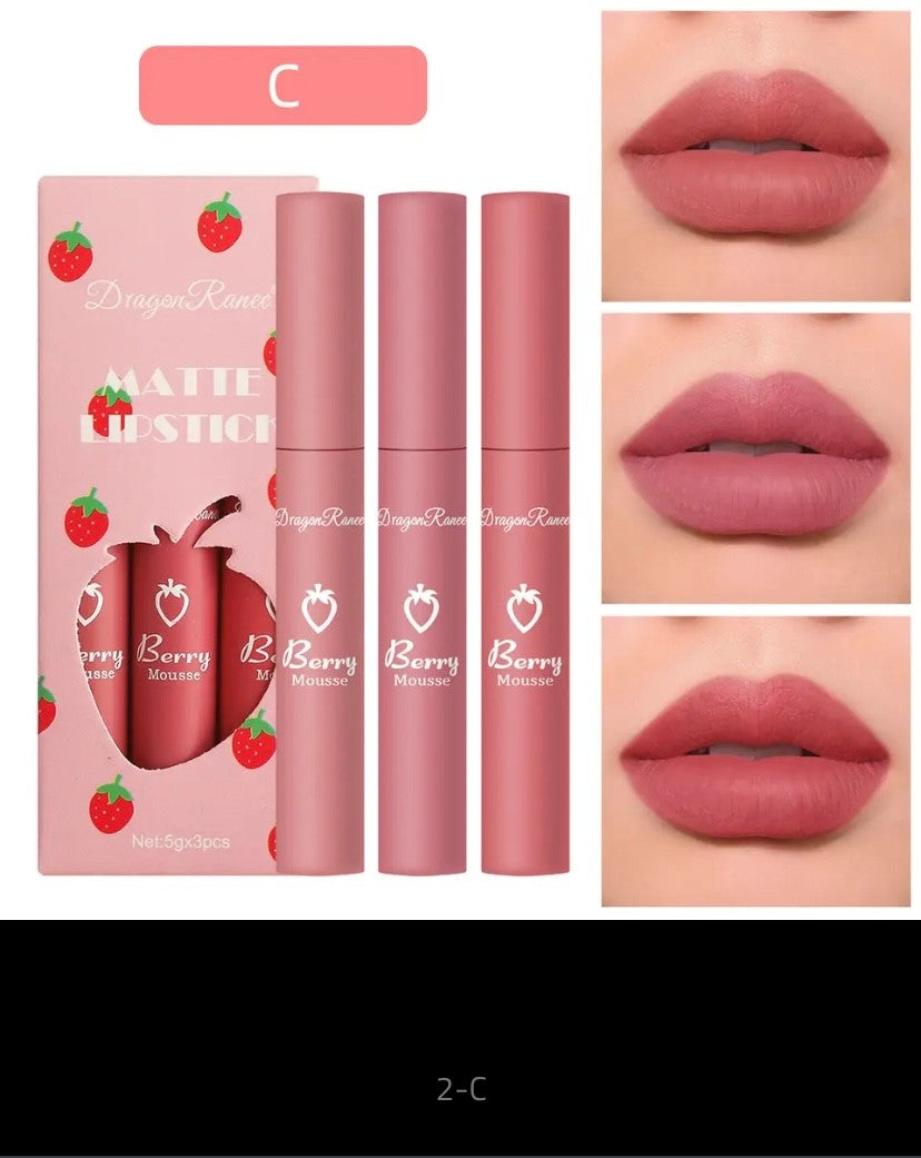 Korean Matte Lipsticks Set for Women, Waterproof, Long Lasting, Makeup, Beauty Cosmetics, Best, Free Shipping