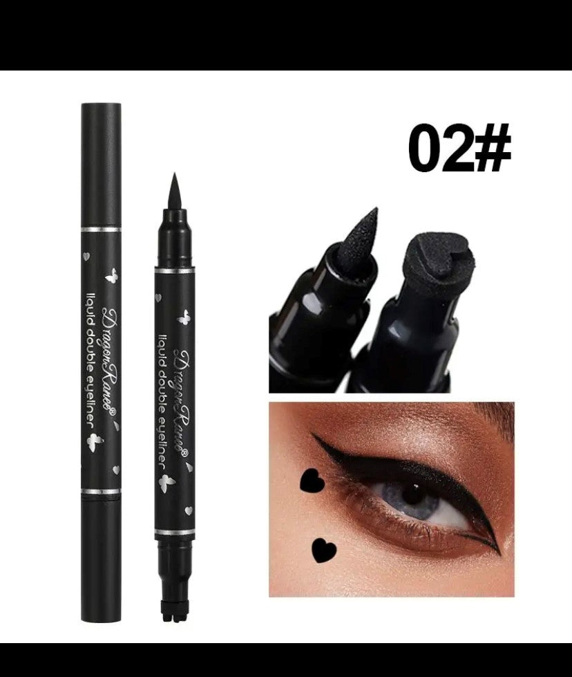 2 in 1 Butterfly Seal Eyeliner Pen Star Moon Stamp Long Lasting Waterproof Black Liquid Eyeliner Pencil Eye Makeup Cosmetics