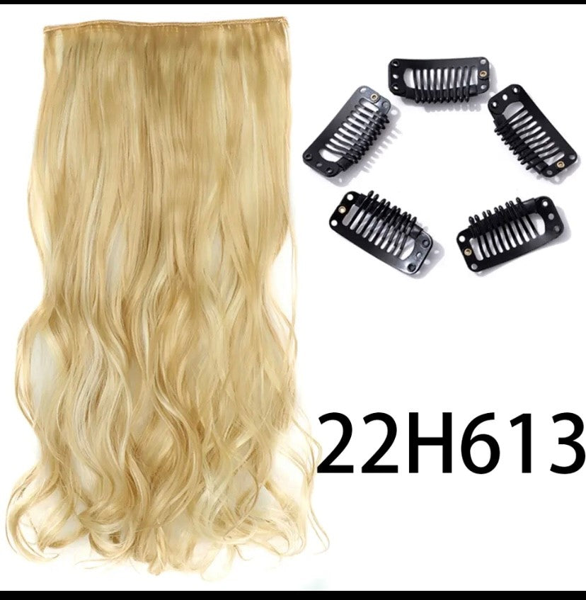 Synthetische Lange Gerade Clip In Einem Stück Haar Verlängerung 5 Clips Falsche Blonde Haar Braun Schwarz Wärme Beständig Gefälschte Haar