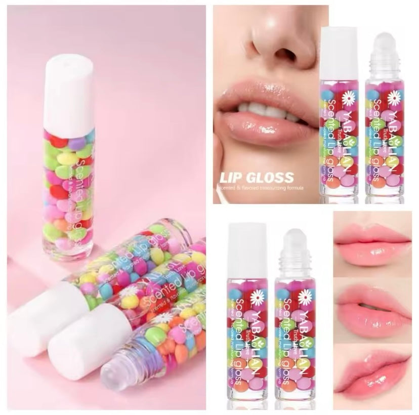Verhindert Trockenheit und Rissbildung Lippenbalsam Macaron Feuchtigkeitsspendend mit runder Kugel Natürlicher flüssiger Lipgloss