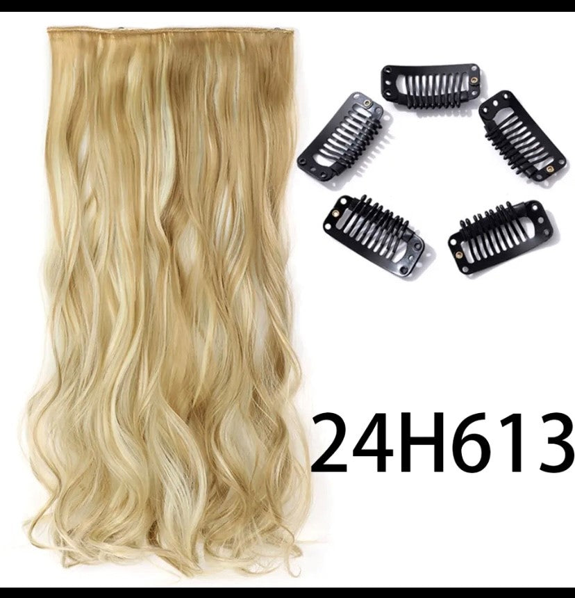 Synthetische Lange Gerade Clip In Einem Stück Haar Verlängerung 5 Clips Falsche Blonde Haar Braun Schwarz Wärme Beständig Gefälschte Haar