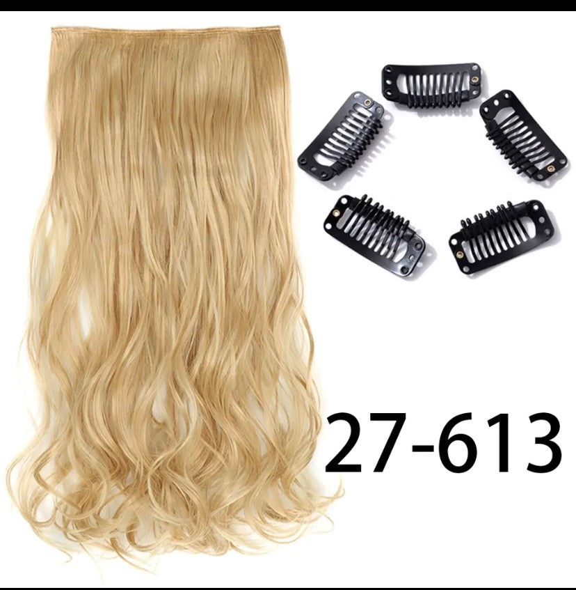 Synthetische Lange Gerade Clip In Einem Stück Haar Verlängerung 5 Clips Falsche Blonde Haar Braun Schwarz Wärme Beständig Gefälschte Haar