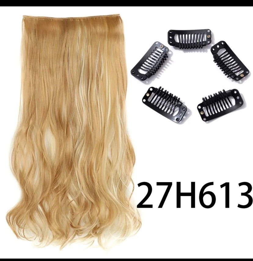 Synthetische Lange Gerade Clip In Einem Stück Haar Verlängerung 5 Clips Falsche Blonde Haar Braun Schwarz Wärme Beständig Gefälschte Haar