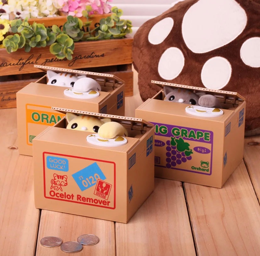 Panda Money Box Ocelot Strawberry Grape Automated Banks Cat Coin Box Hot Sale Creative Money Saving Box for Kids Cute Toy Gift