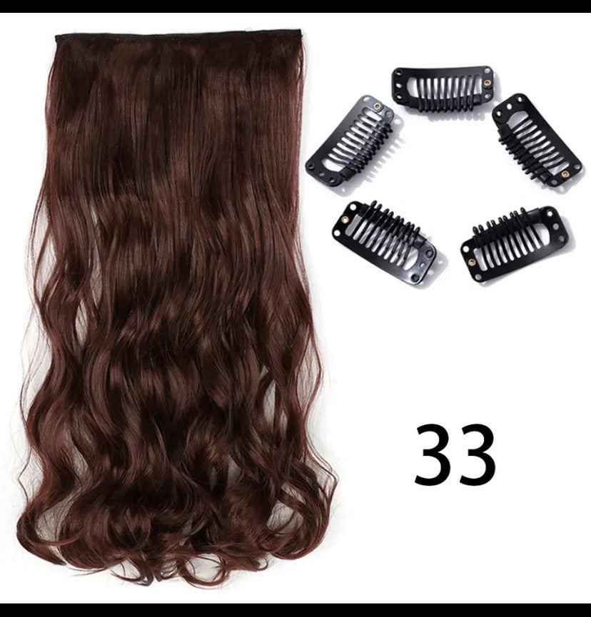 Synthetische Lange Gerade Clip In Einem Stück Haar Verlängerung 5 Clips Falsche Blonde Haar Braun Schwarz Wärme Beständig Gefälschte Haar