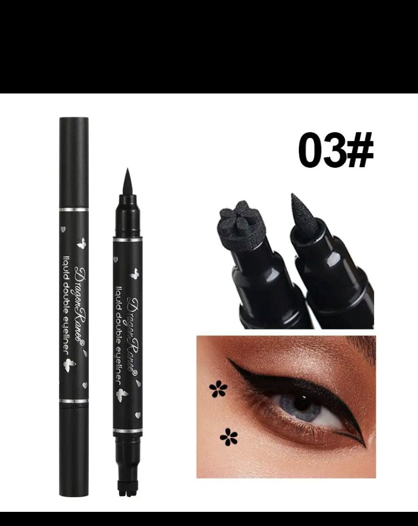 2 in 1 Butterfly Seal Eyeliner Pen Star Moon Stamp Long Lasting Waterproof Black Liquid Eyeliner Pencil Eye Makeup Cosmetics