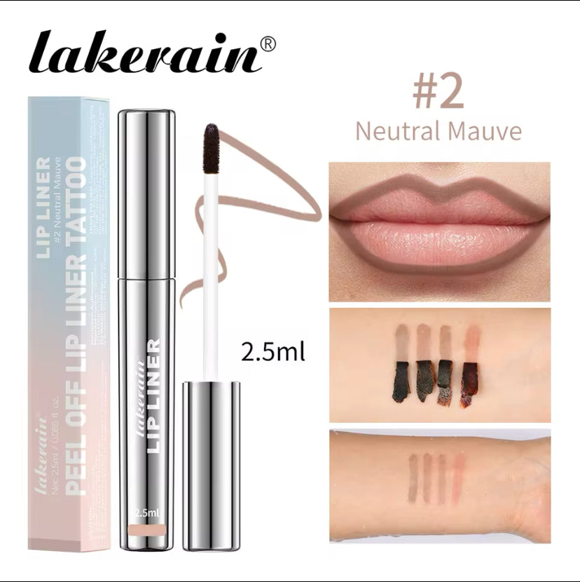 Wasserfester Lipliner, Peel-Off-Tattoo-Lipgloss, wasserfest, langanhaltend, matte Lippentönung, braune Lippenkonturkosmetik