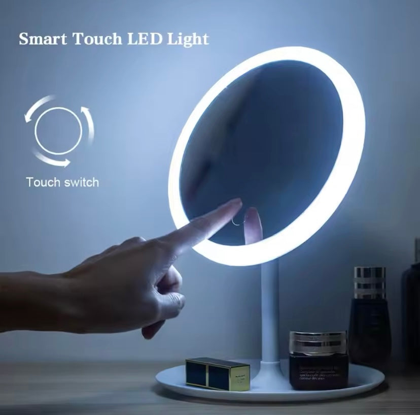 Makeup Mirror with White LED Light Daylight Vanity Mirror Detachable/Storage Base 3 Modes Mirror with Light Gift USB Cable