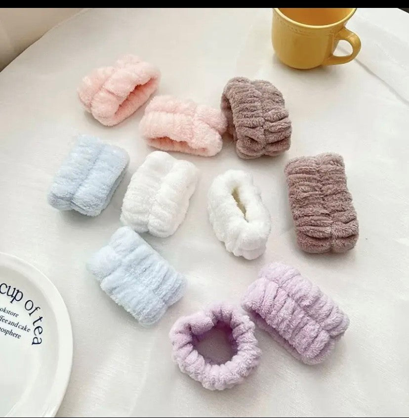 Face Wash Wristband Set for Women, Absorbent Waterproof Headband, Makeup Hair Bands