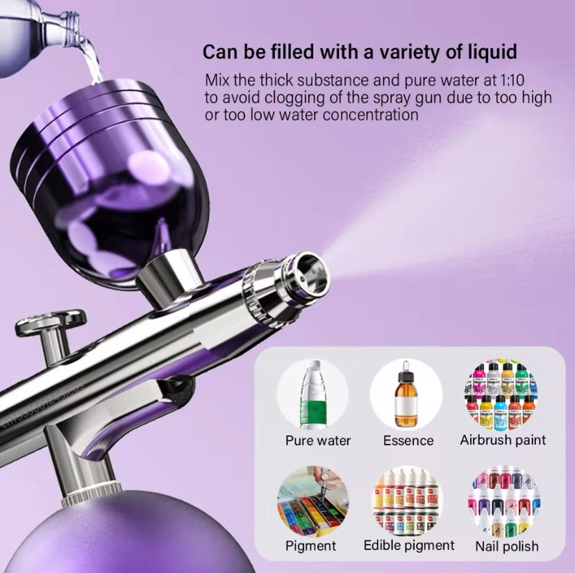 Nail Airbrush with Compressor, Portable Airbrush for Nails, Art Paint, Cake Crafts, Spray Kit