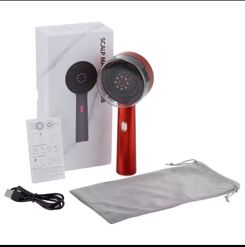 Electric Vibration Massage Comb, Scalp Health Brush, Promote Hair Growth, Multi-functional Red Light, Nourishing Scalp