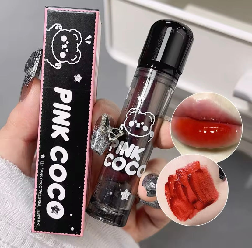 Hochpigmentierter roter flüssiger Lippenstift, dunkelroter, spiegelbrauner Lippenstift, leichte Befeuchtung mit Wasser, Antihaftbecher, Lippenkosmetik