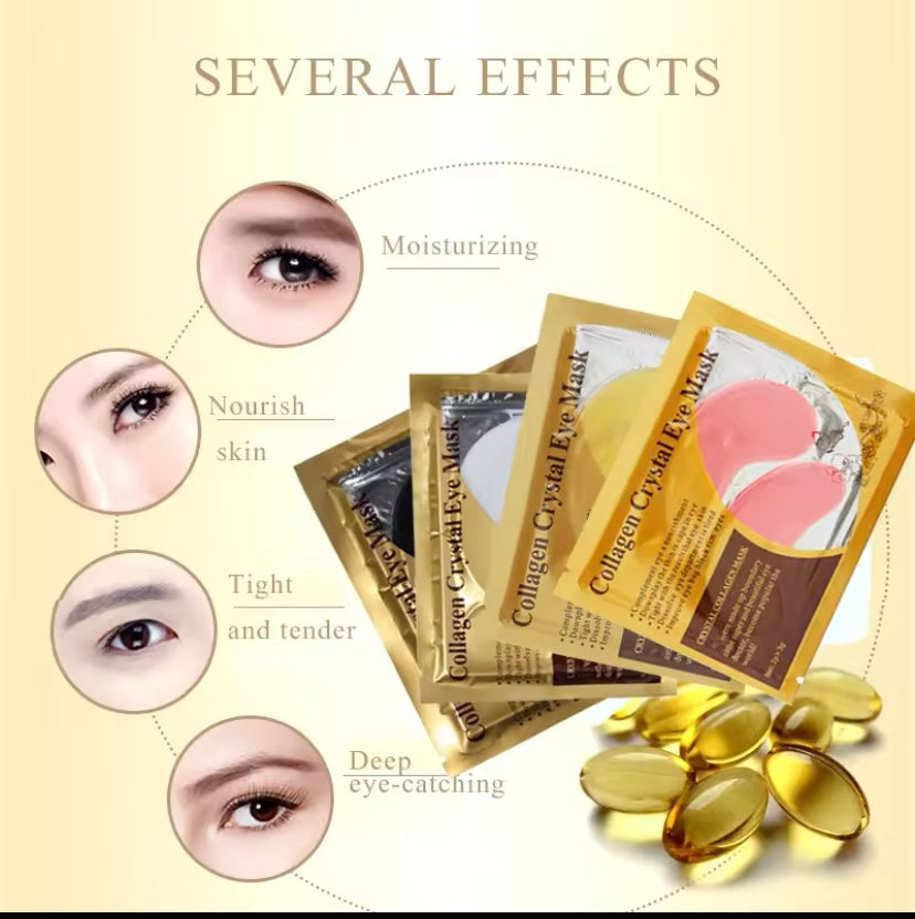 Kollagen-Goldkristall-Augenmasken-Patches, straffend, feuchtigkeitsspendend, nährend, Augenpflegeprodukte, Hautpflege, 10 Paar, 20