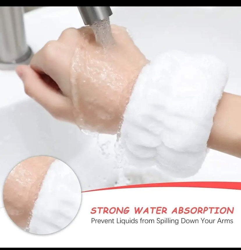 Face Wash Wristband Set for Women, Absorbent Waterproof Headband, Makeup Hair Bands