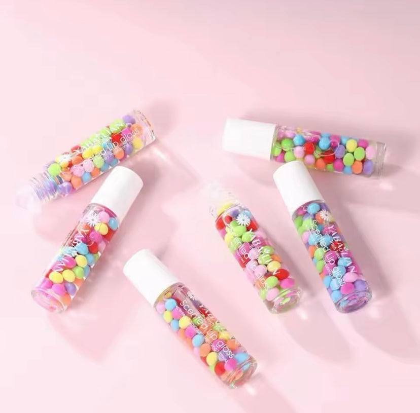 Verhindert Trockenheit und Rissbildung Lippenbalsam Macaron Feuchtigkeitsspendend mit runder Kugel Natürlicher flüssiger Lipgloss