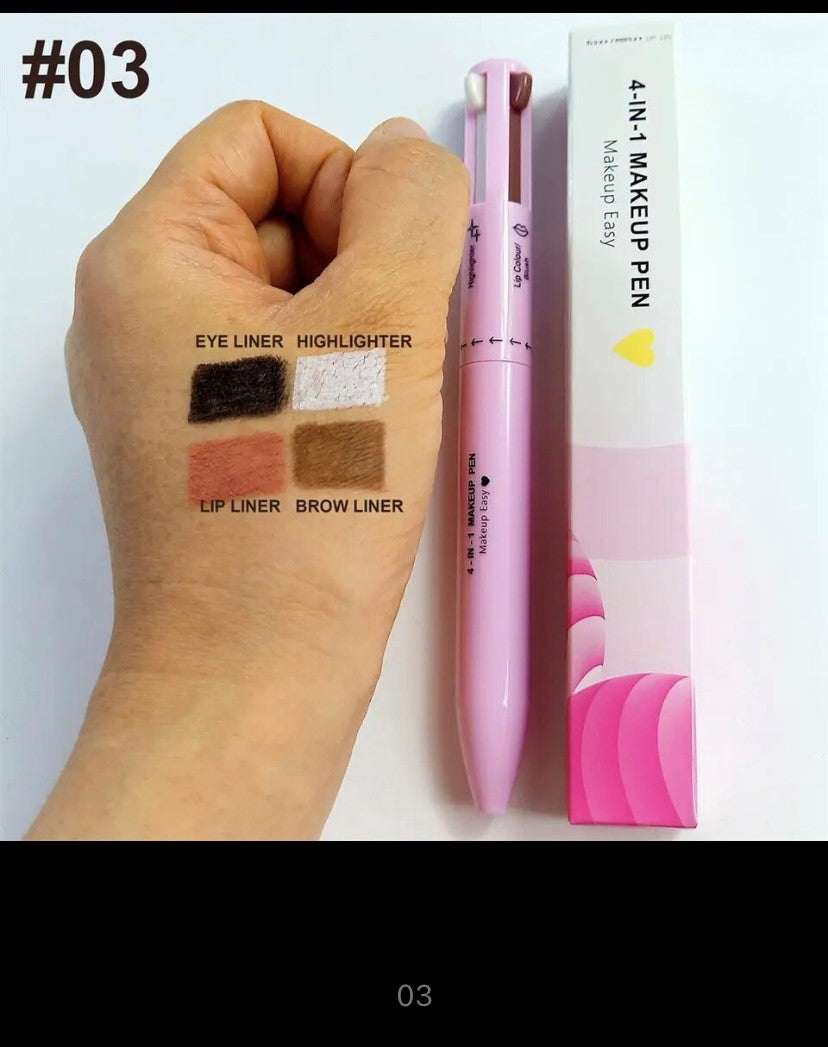 4-in-1 Waterproof Eyebrow Pencil Eye Drawing Durable Easy Color Eyeliner Sweatproof Makeup Pen