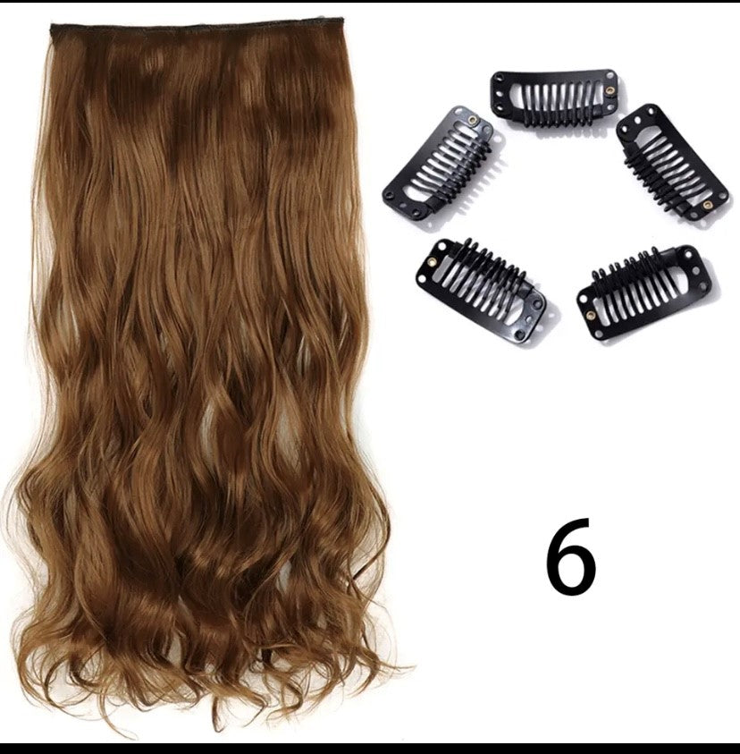 Synthetische Lange Gerade Clip In Einem Stück Haar Verlängerung 5 Clips Falsche Blonde Haar Braun Schwarz Wärme Beständig Gefälschte Haar