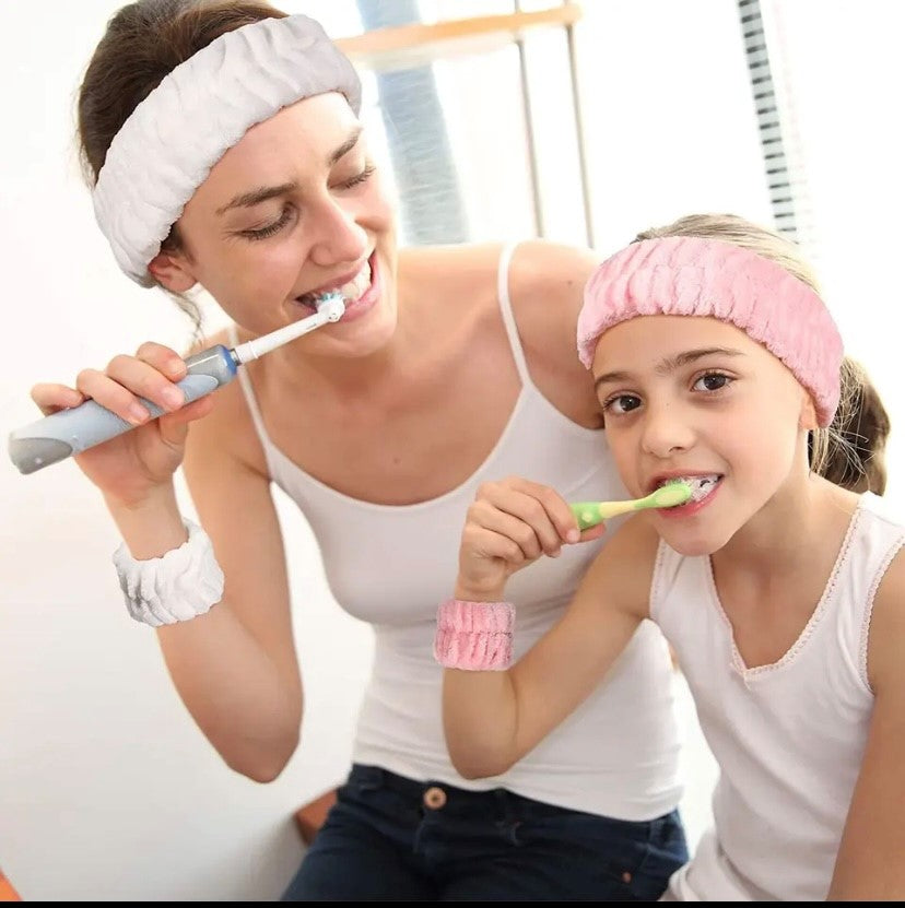 Face Wash Wristband Set for Women, Absorbent Waterproof Headband, Makeup Hair Bands