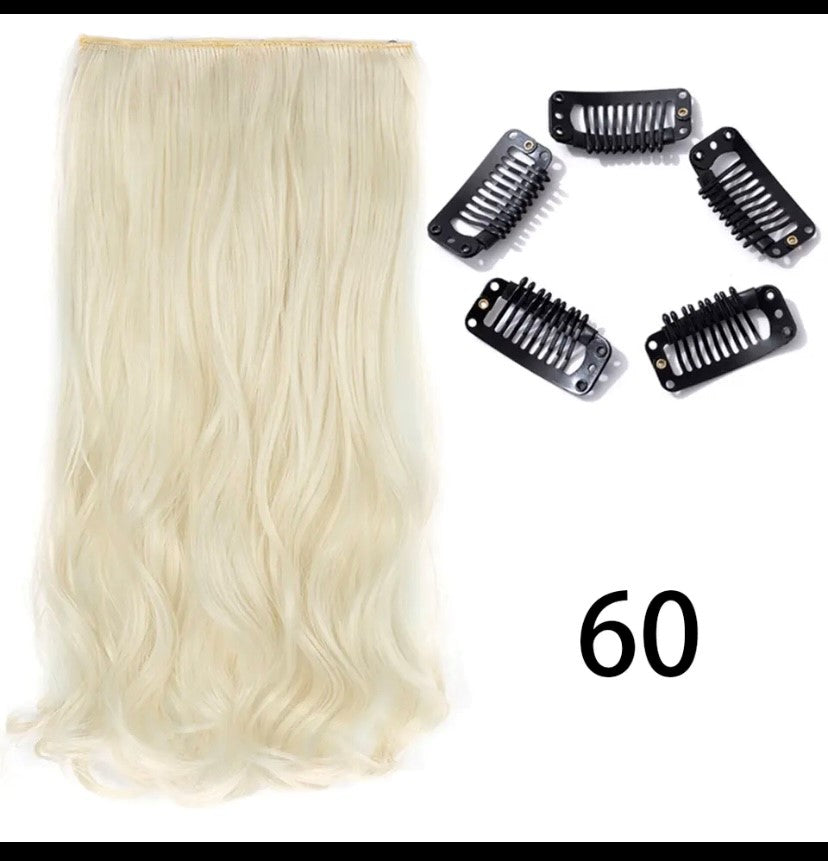Synthetische Lange Gerade Clip In Einem Stück Haar Verlängerung 5 Clips Falsche Blonde Haar Braun Schwarz Wärme Beständig Gefälschte Haar