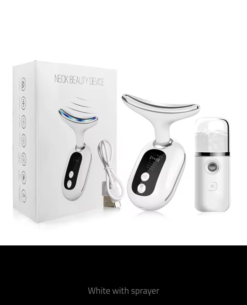 Microcurrent EMS Neck Massager, Face Lift Wrinkle Machine, Double Chin Remover, LED Photon Facial, Skin Tightening Massager