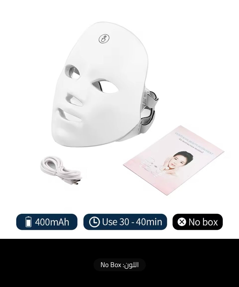 Rechargeable LED Facial Mask 7 Colors LED Photon Therapy Beauty Mask Skin Rejuvenation Home Face Lifting Whitening Beauty Device