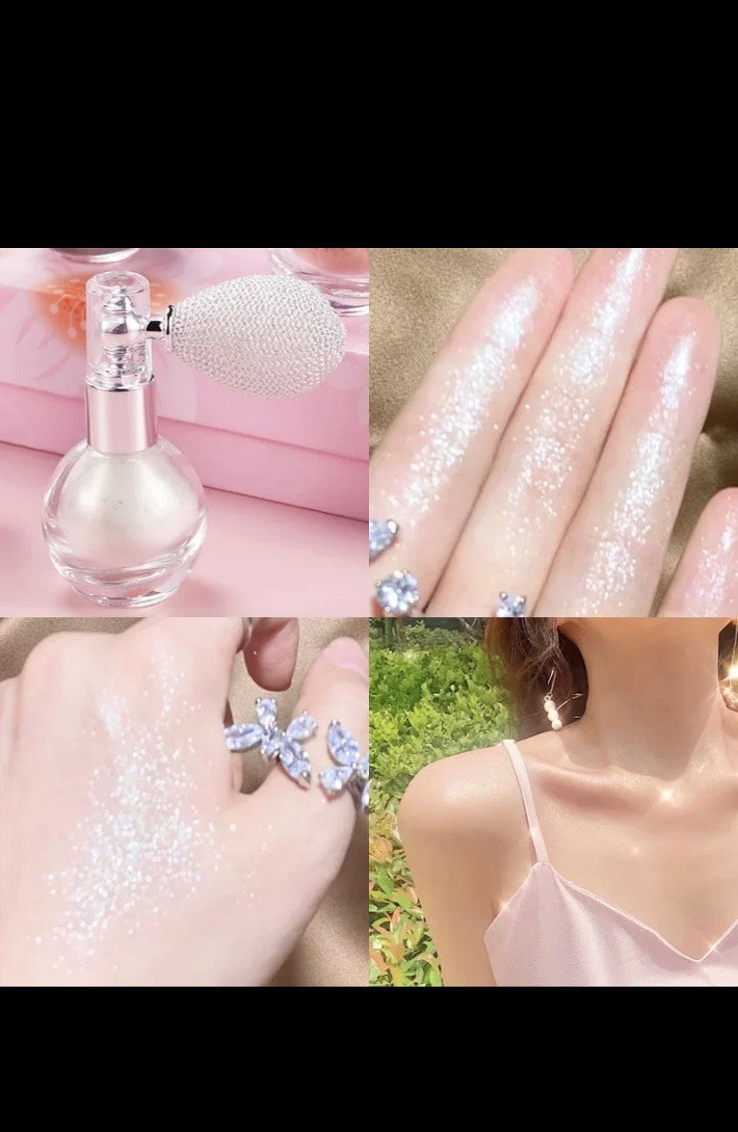 Diamant Text marker Puder Spray wasserdicht Hochglanz Glitter Körper Bronzer Highlight Puder Gesicht Kontur Illuminator Make-up