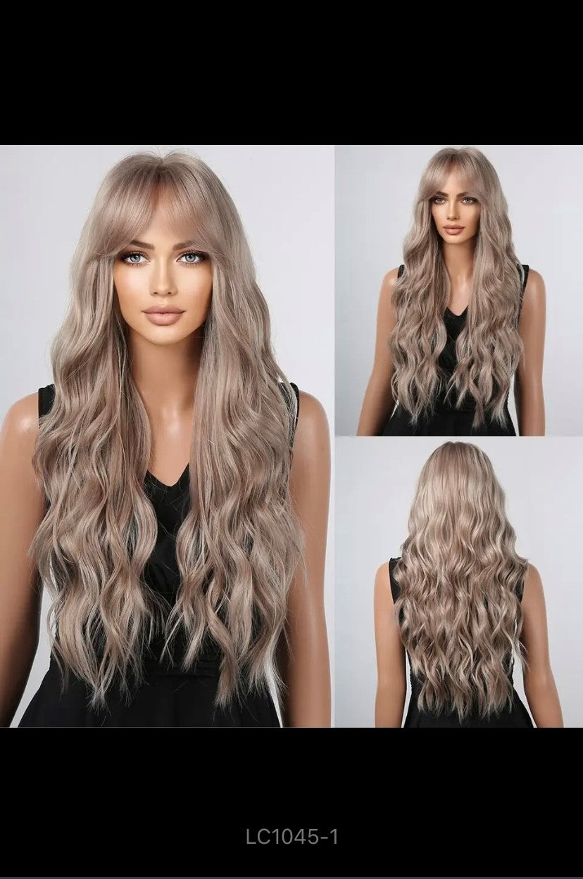 Braune blonde Ombre Natur haar Perücken für Frauen lange gewellt mit dunklen Wurzeln synthetische Perücke für Frauen hitze beständige Coaplay Perücken