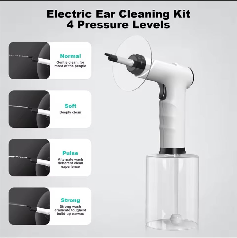 Electric Earwax Removal Kit with Soft Spray, Safe and Effective Ear Cleaner, 4 Pressure Settings, Ear Wax Irrigation Tool