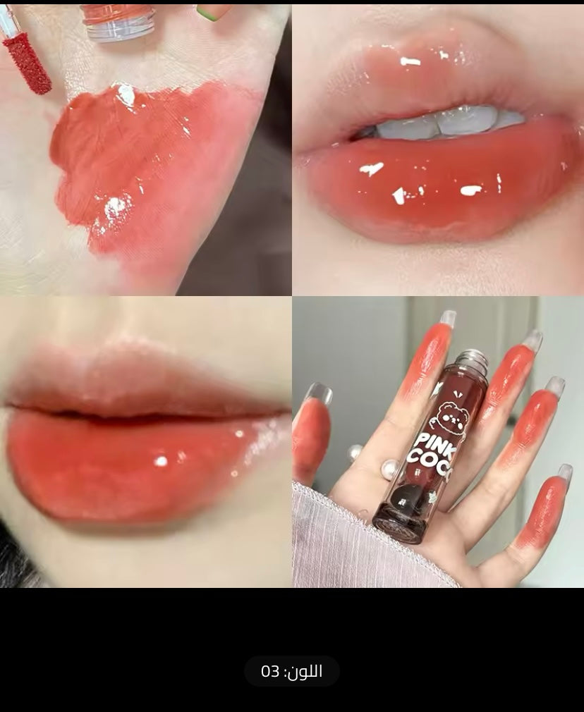 Hochpigmentierter roter flüssiger Lippenstift, dunkelroter, spiegelbrauner Lippenstift, leichte Befeuchtung mit Wasser, Antihaftbecher, Lippenkosmetik
