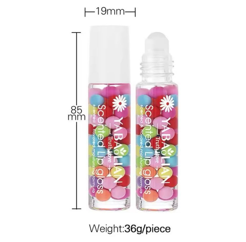 Verhindert Trockenheit und Rissbildung Lippenbalsam Macaron Feuchtigkeitsspendend mit runder Kugel Natürlicher flüssiger Lipgloss