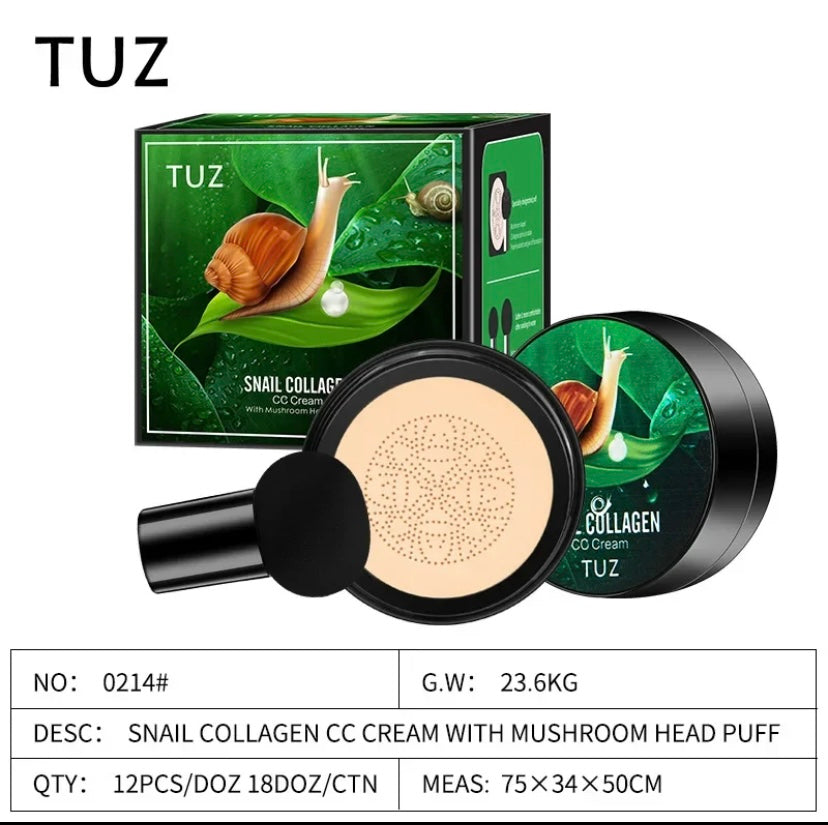 Snail Collagen BB Cream, Mushroom Head, Air Cushion Foundation, CC CreamLiquid Concealer, Brightening, Oil Control, Makeup Cosmetics