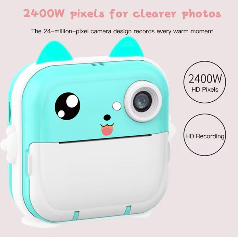 HD Digital Camera for Kids, Instant Print for Kids, Thermal Printing, Photo and Video, 32G Memory Card, Toys