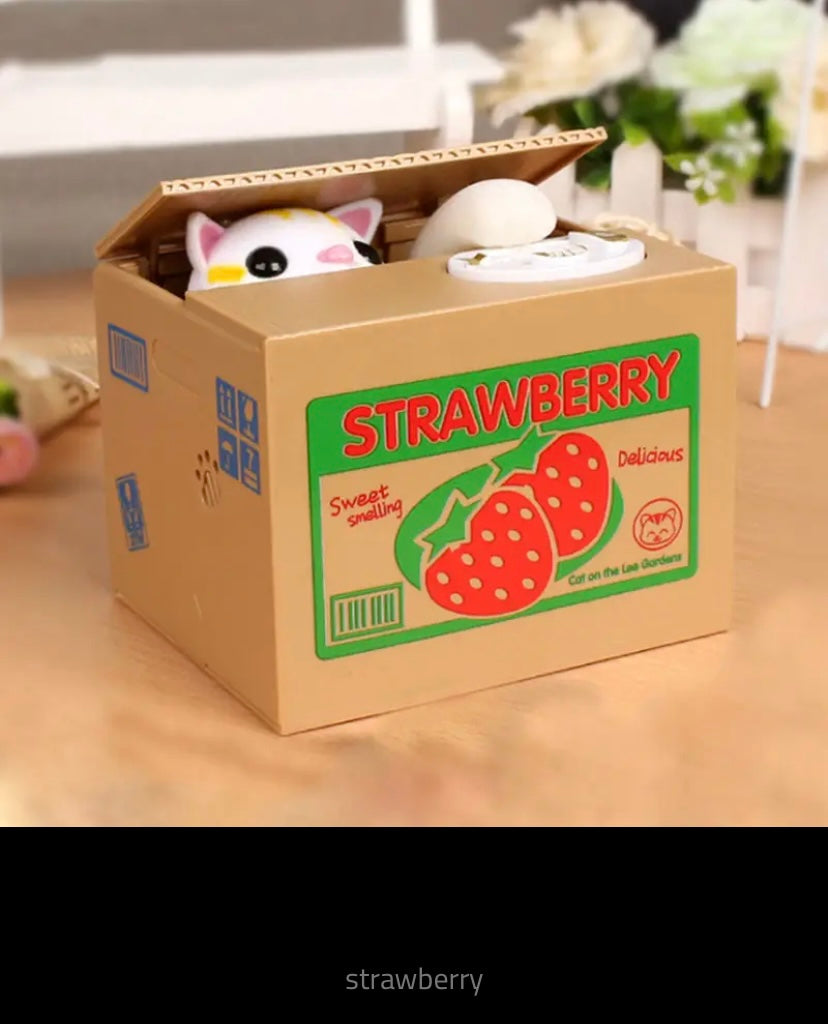 Panda Money Box Ocelot Strawberry Grape Automated Banks Cat Coin Box Hot Sale Creative Money Saving Box for Kids Cute Toy Gift