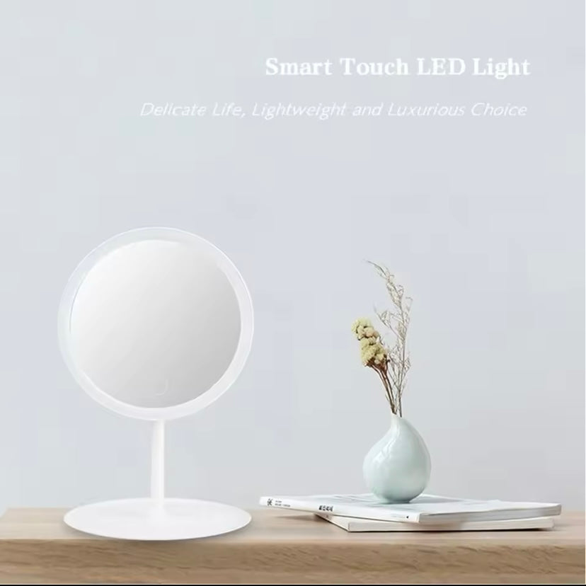 Makeup Mirror with White LED Light Daylight Vanity Mirror Detachable/Storage Base 3 Modes Mirror with Light Gift USB Cable