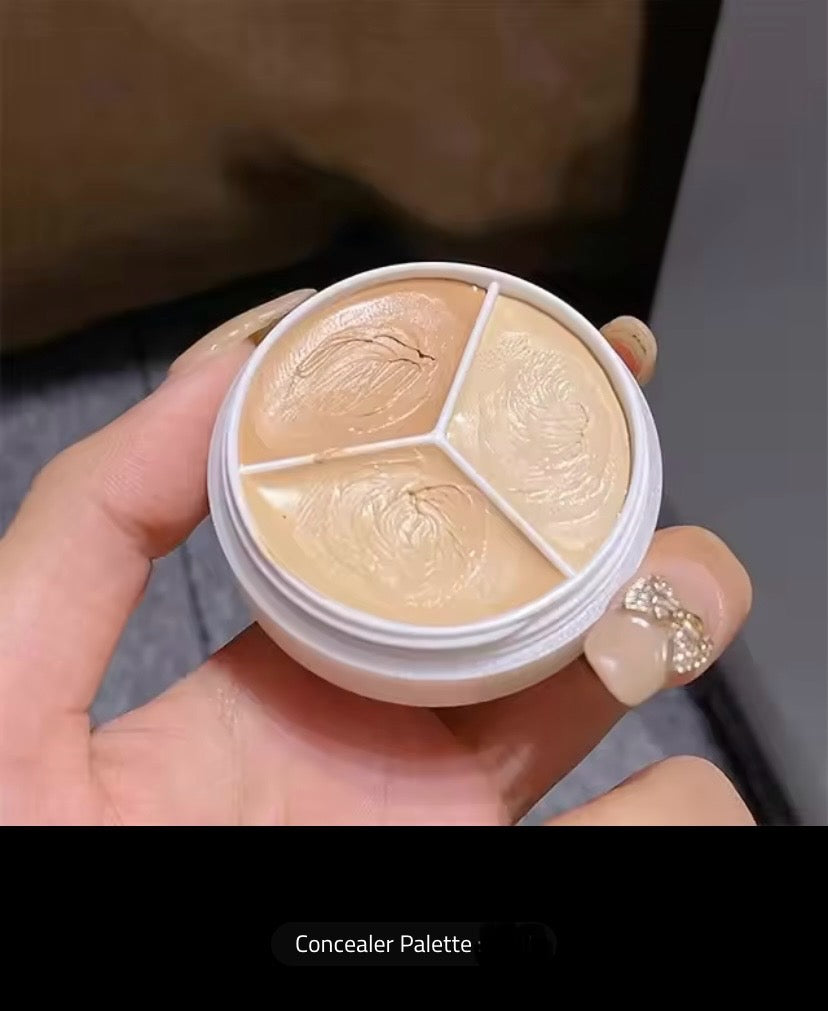 Moisturizing Concealer Cream with Brush, 3 Colors, Full Coverage, Acne Spot, Dark Circles, Cream Makeup, Beauty Tools, Palette