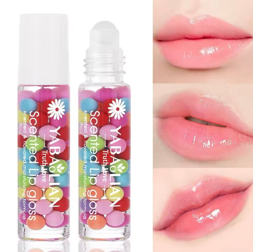 Verhindert Trockenheit und Rissbildung Lippenbalsam Macaron Feuchtigkeitsspendend mit runder Kugel Natürlicher flüssiger Lipgloss