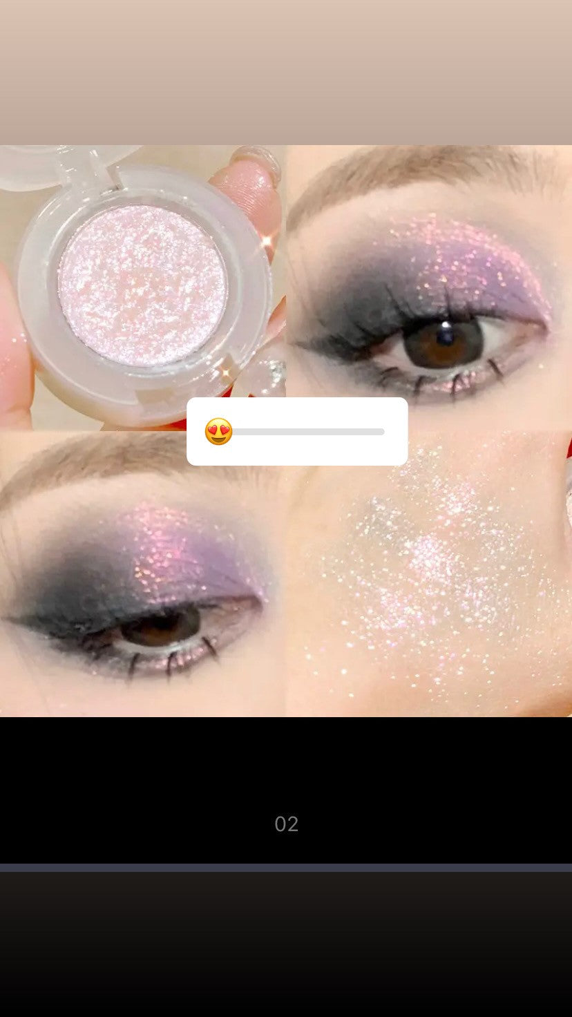 Potato Texture Glitter Eyeshadow Palette, Diamond Pearlescent, Monochrome Highlighter Powder, Illuminate Shiny Eyes Cosmetic Makeup