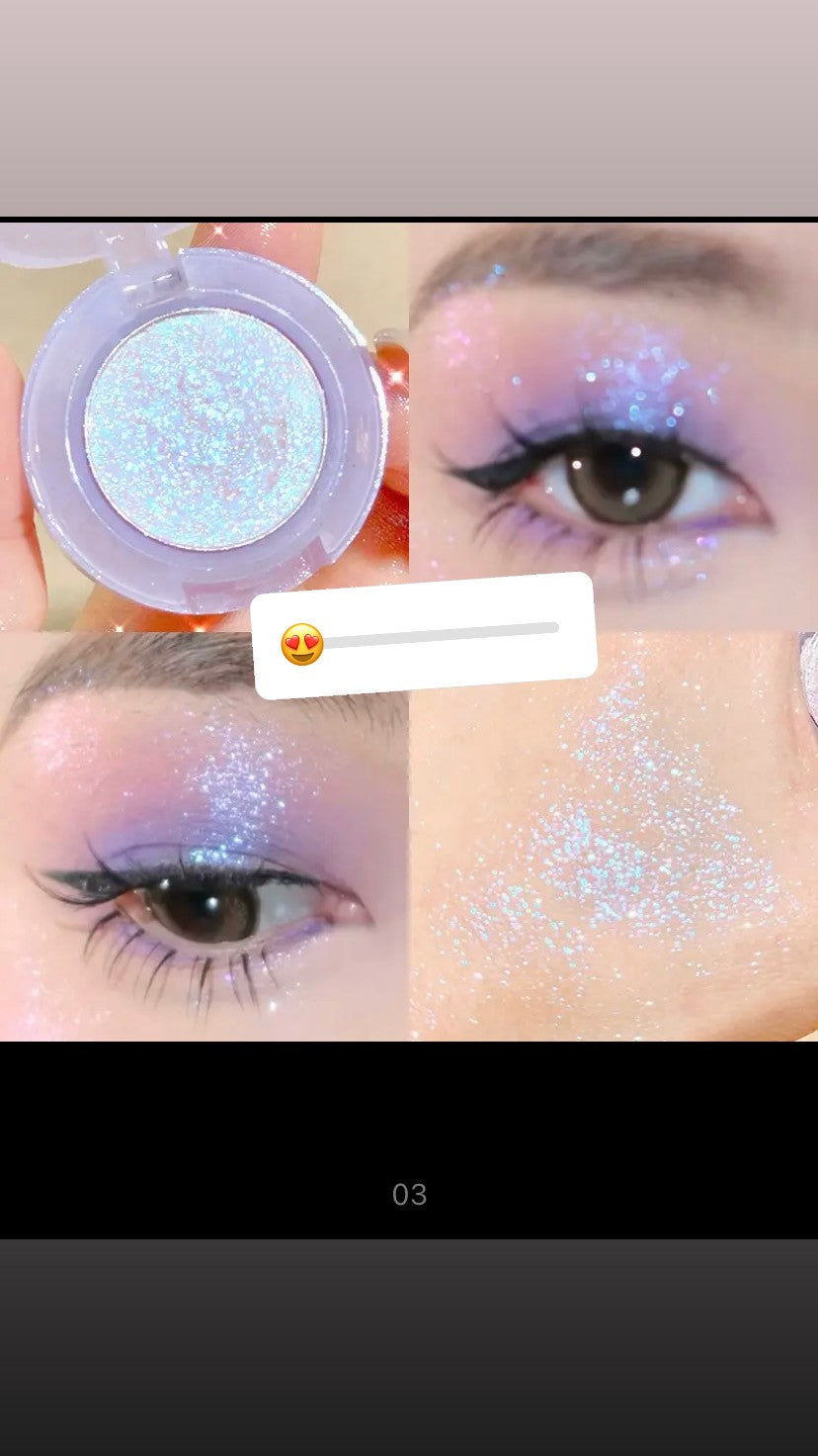 Potato Texture Glitter Eyeshadow Palette, Diamond Pearlescent, Monochrome Highlighter Powder, Illuminate Shiny Eyes Cosmetic Makeup