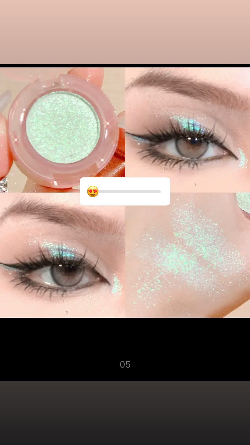 Potato Texture Glitter Eyeshadow Palette, Diamond Pearlescent, Monochrome Highlighter Powder, Illuminate Shiny Eyes Cosmetic Makeup