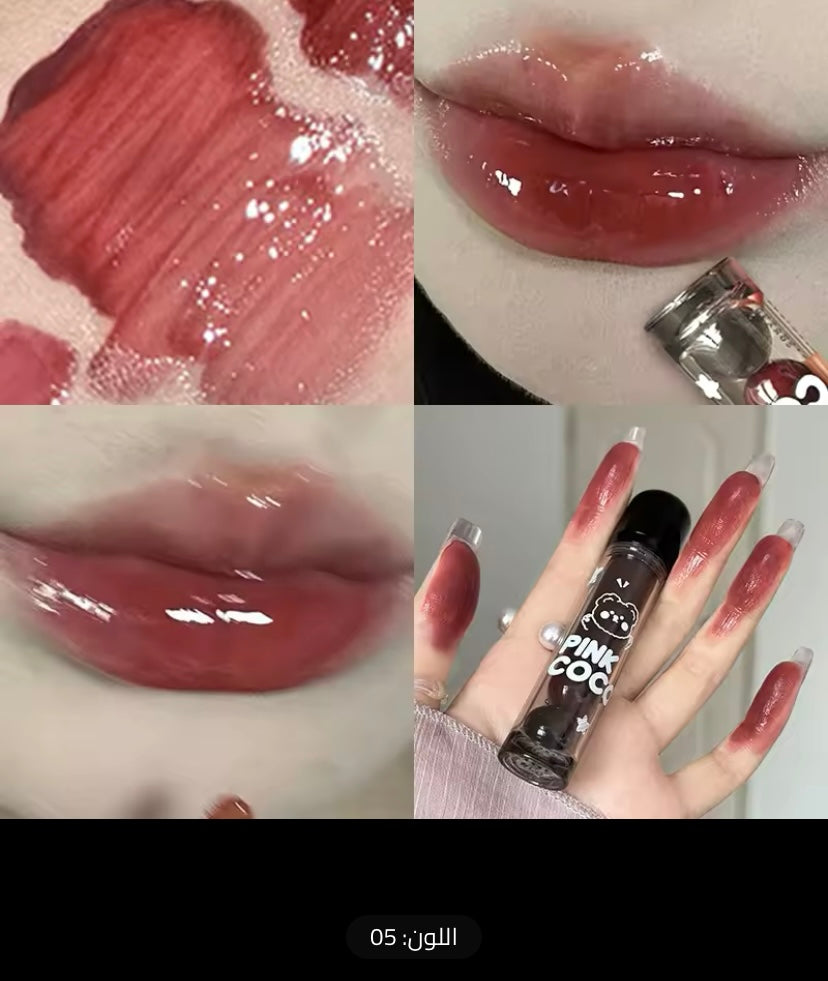Hochpigmentierter roter flüssiger Lippenstift, dunkelroter, spiegelbrauner Lippenstift, leichte Befeuchtung mit Wasser, Antihaftbecher, Lippenkosmetik