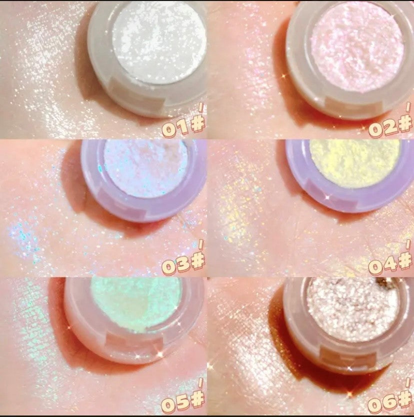 Potato Texture Glitter Eyeshadow Palette, Diamond Pearlescent, Monochrome Highlighter Powder, Illuminate Shiny Eyes Cosmetic Makeup